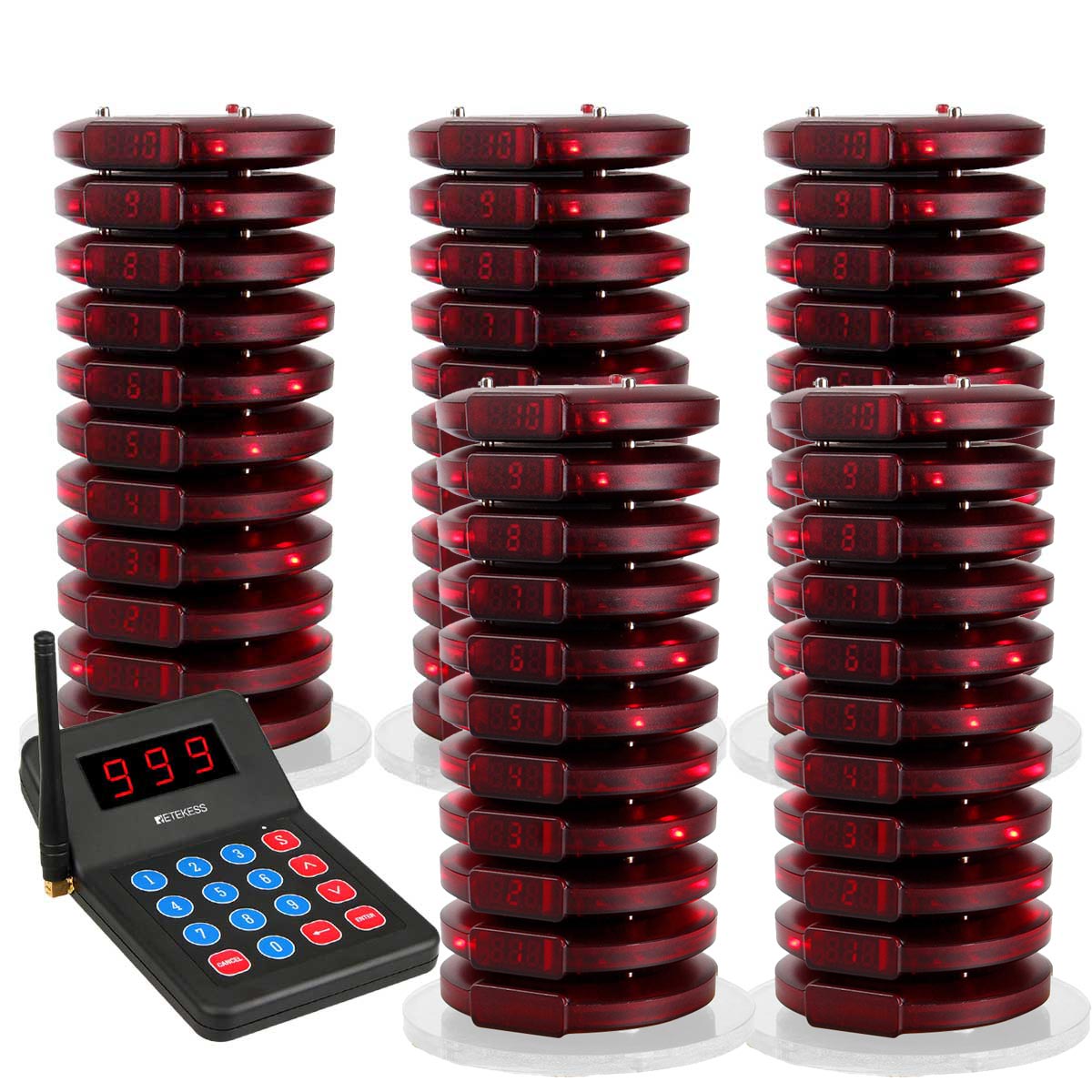 Retekess T119 Restaurant Pager System 1 Keypad 50 Pagers