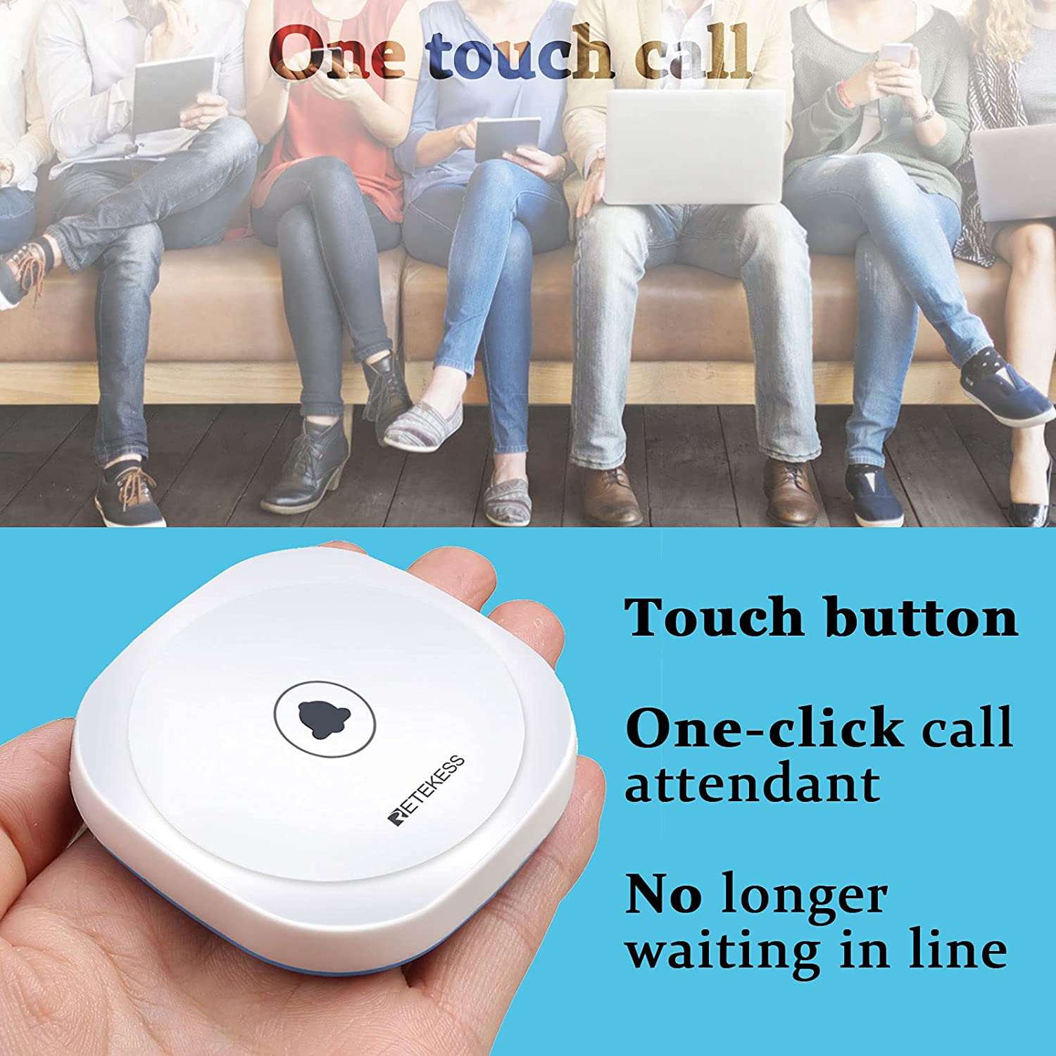 Retekess T128 Watch Receiver with 20 Call Buttons & USB Cable – Reliable Communication