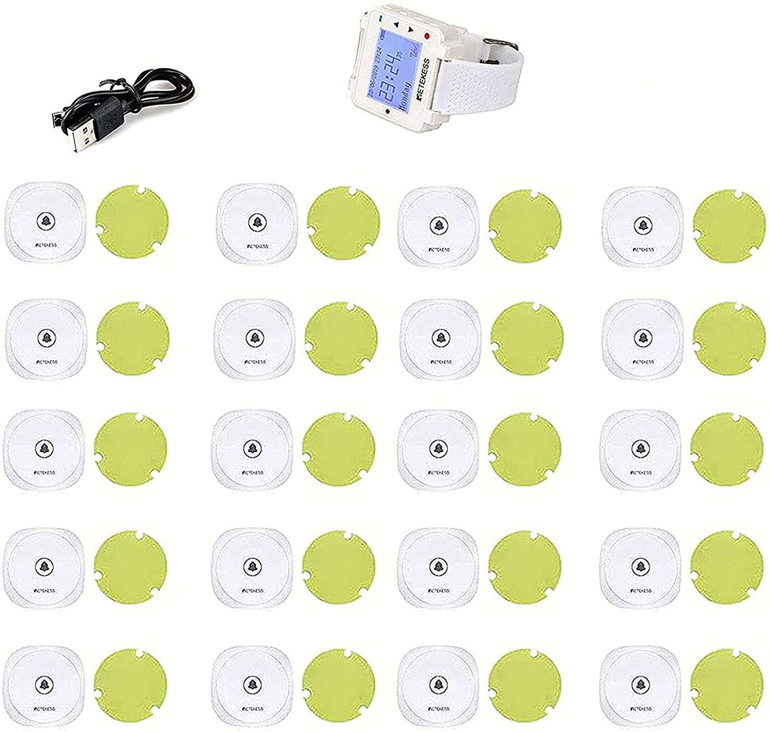 Retekess T128 Watch Receiver with 20 Call Buttons & USB Cable – Reliable Communication