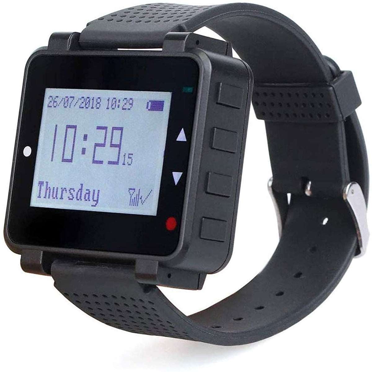 Retekess T128 Wireless Caregiver Pager Waiter Watch Receiver for TD007 and T117 Button Black