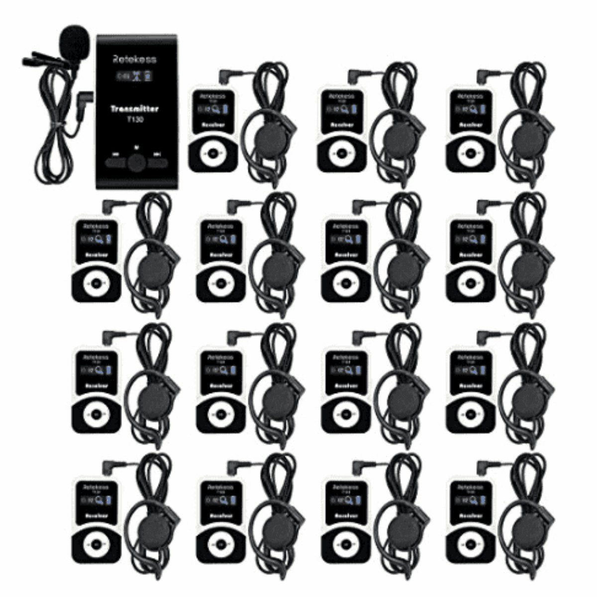 Retekess T130 Tour Guide System Equipment For Group Translation 1 Transmitter and 20 Receivers