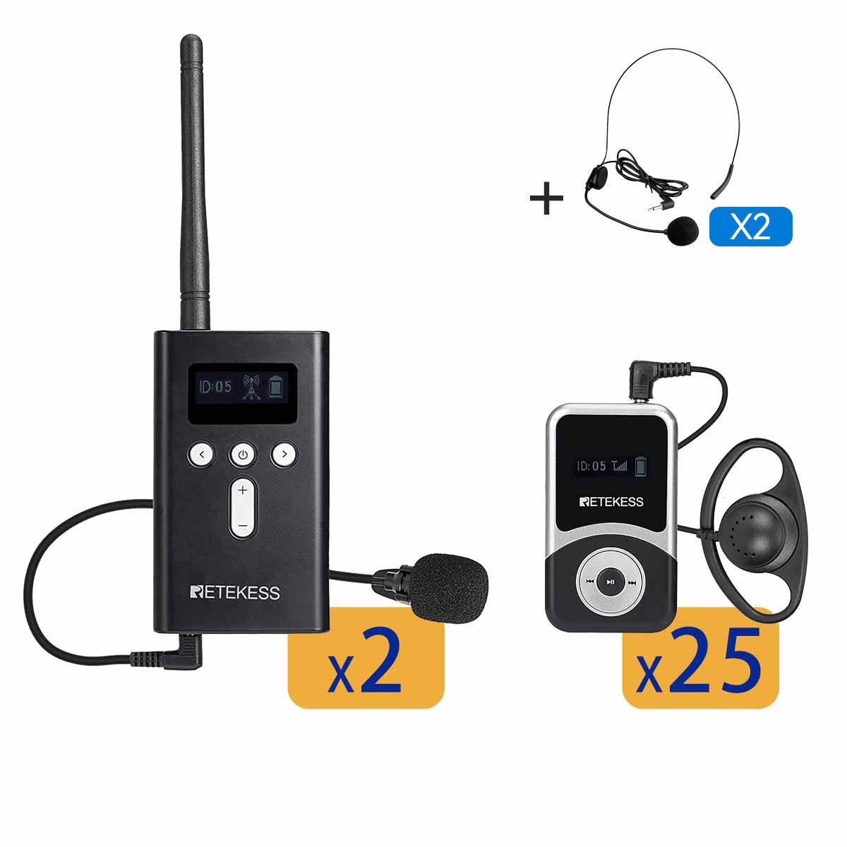Retekess T130S T131S Interpretation Device 2TX+25RX