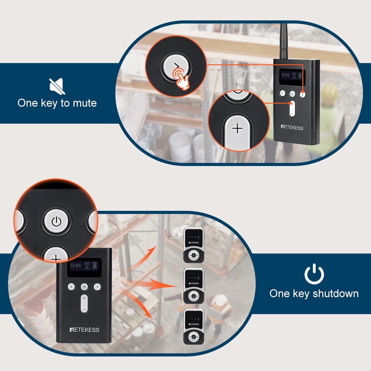 Retekess T130S T131S Wireless Guide System for Receptions, Conferences, and Tours