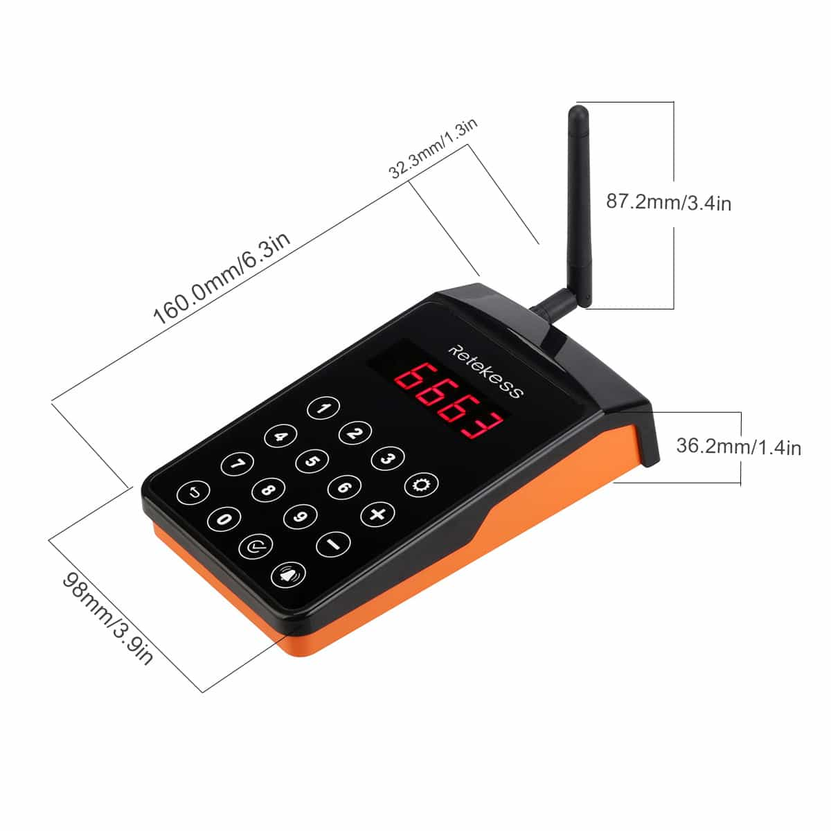 Retekess TD156 IP67 Waterproof and Long Range Pager System 800m TD156 Keypad Transmitter