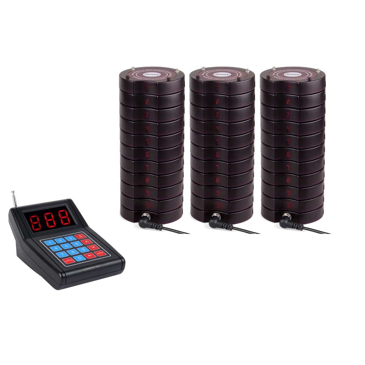 Retekess TD165 Restaurant Pager System, 1 Keypad 30 Pagers Black