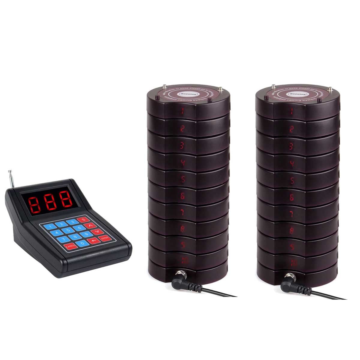 Retekess TD165 Restaurant Pager System, 1 Keypad 20 Pagers Black