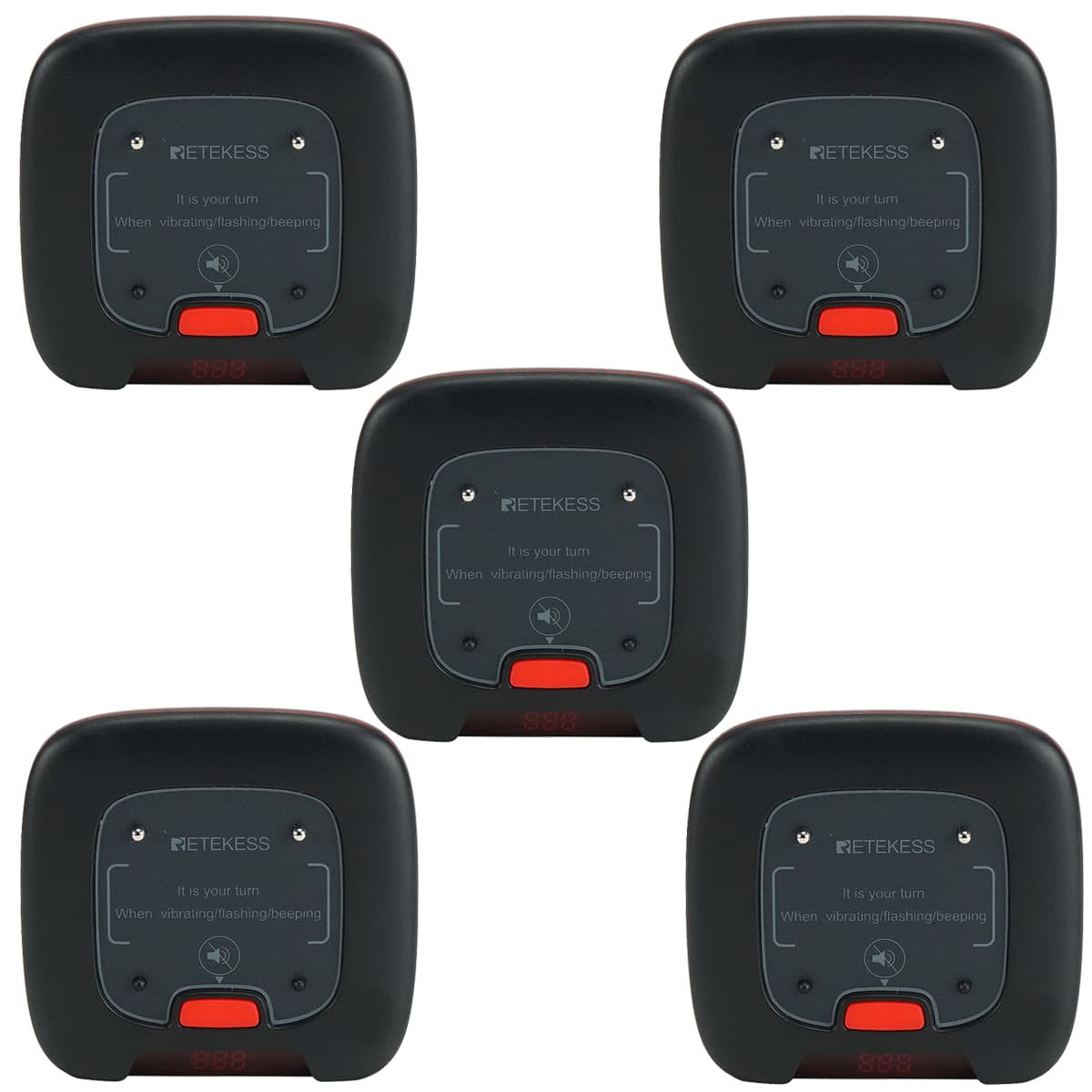 Retekess TD183 Pager System, Dual Charge Wireless Calling System. TD183 Pager x5