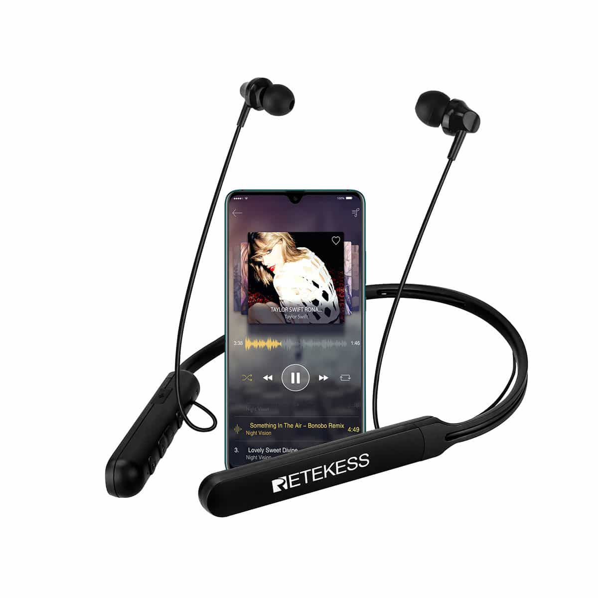 Retekess TR108 Neck Hanging FM Receiver In-Ear Earphone with Bluetooth