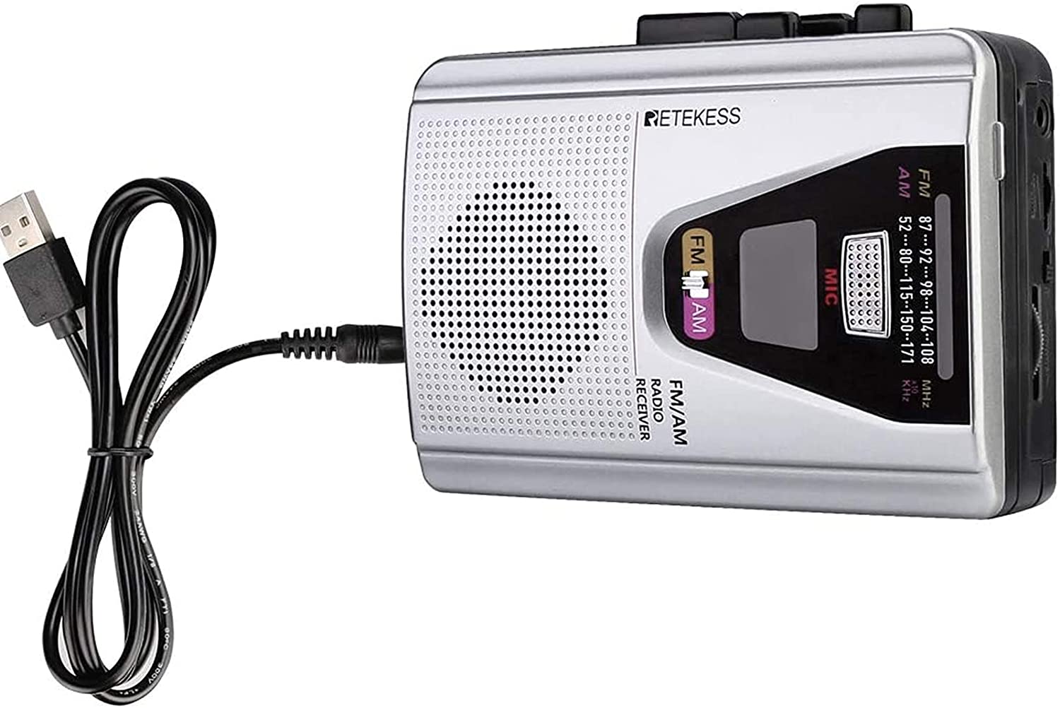 Retekess TR620 Cassette Player Walkman Portable AM/FM Audio Built-in Speaker and Microphone, Suitable for Cassette Collectors