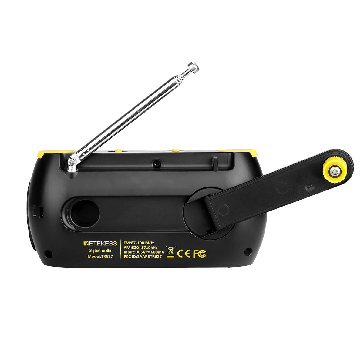 Retekess TR627 Emergency Radio with Hand Crank Self Powered AM/FM/WB NOAA LED Flashlight
