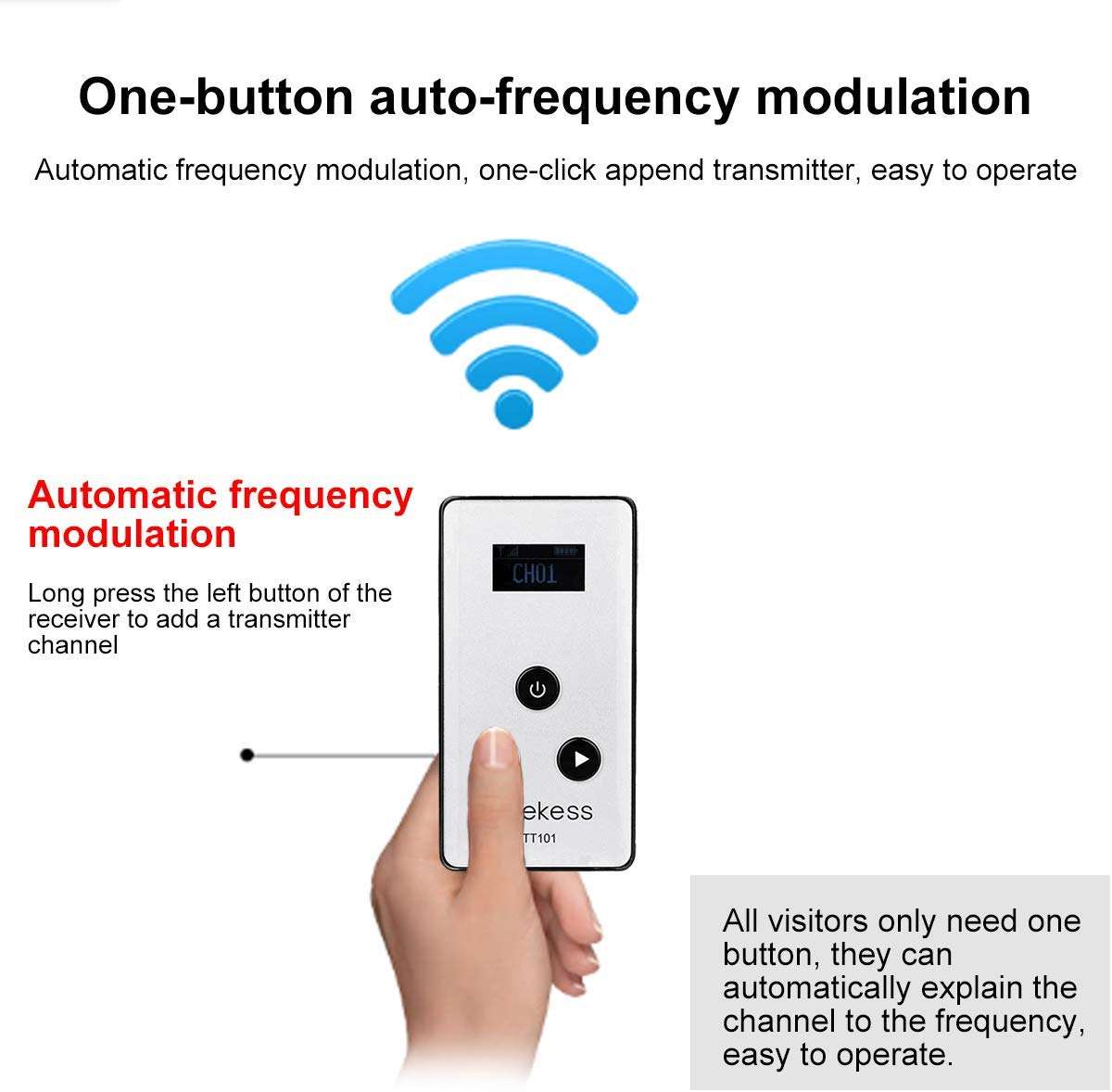 Retekess TT101/TT102 Wireless Tour Guide System Long Standby Time with 40 Slot Charging Case