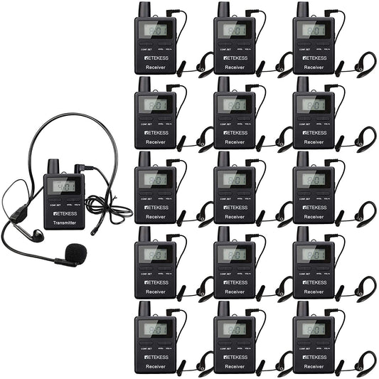 Retekess TT109 Long Range Tour Guide System 1 pc TX + 15 pcs RX