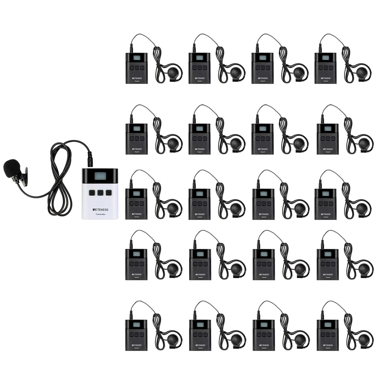 Retekess TT122 Wireless Tour Guide System 1 Transmitter and 20 Receivers