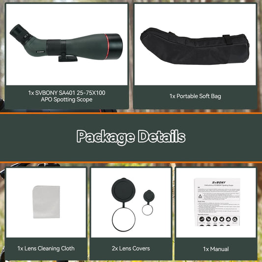 SA401 APO 25-75X100 Double ED Spotting Scope
