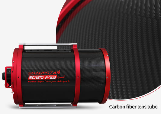Carbon fibre optical tube of the SCA310 f/3.8 Cassegrain astrograph
