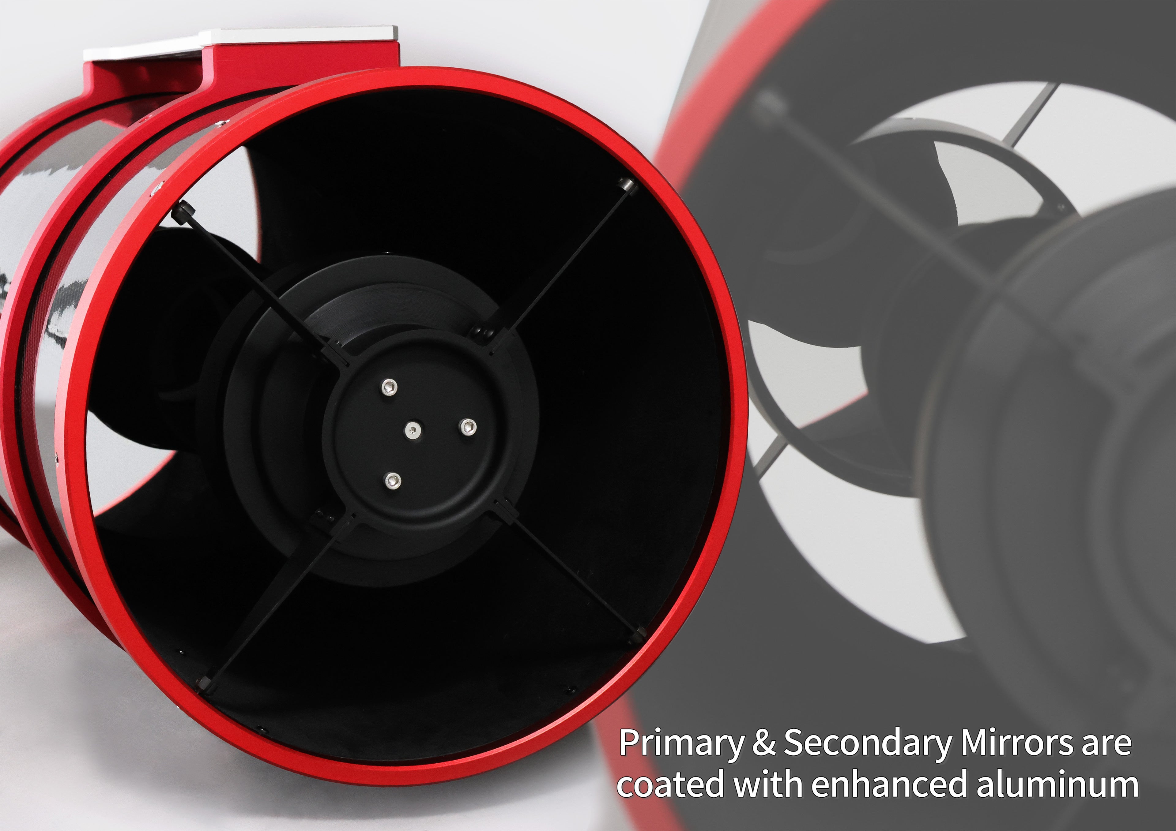 Primary and secondary mirror system of the SCA310 astrograph with enhanced aluminium coatings
