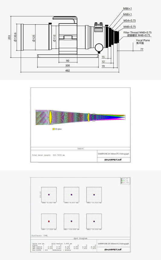 Sharpstar Z4 100mm f/5.5 Sextuplet APO Astrograph OTA
