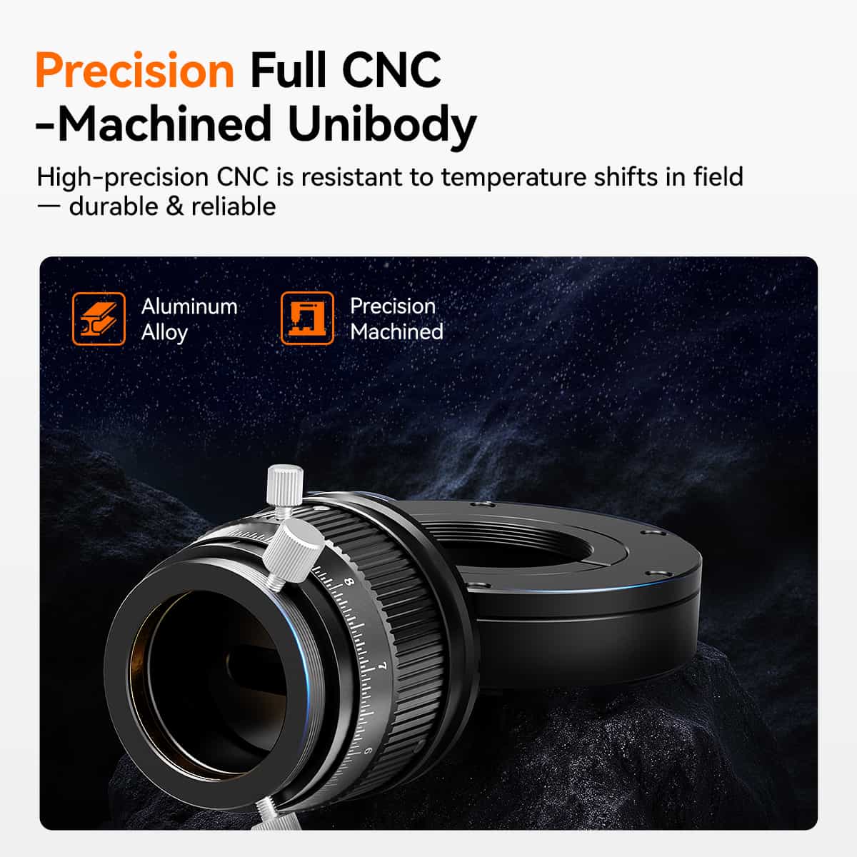SVBONY SV238 Off-Axis Guider precision full CNC-machined unibody made of aluminum alloy for durable astrophotography performance