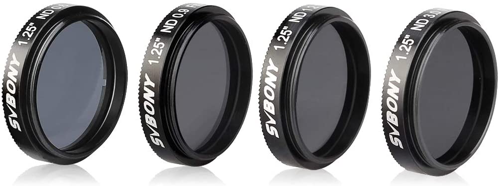 Svbony 1.25" Neutral Density Moon Filters Full set of 4 ND Filters 0.6 0.9 1.2 3.0