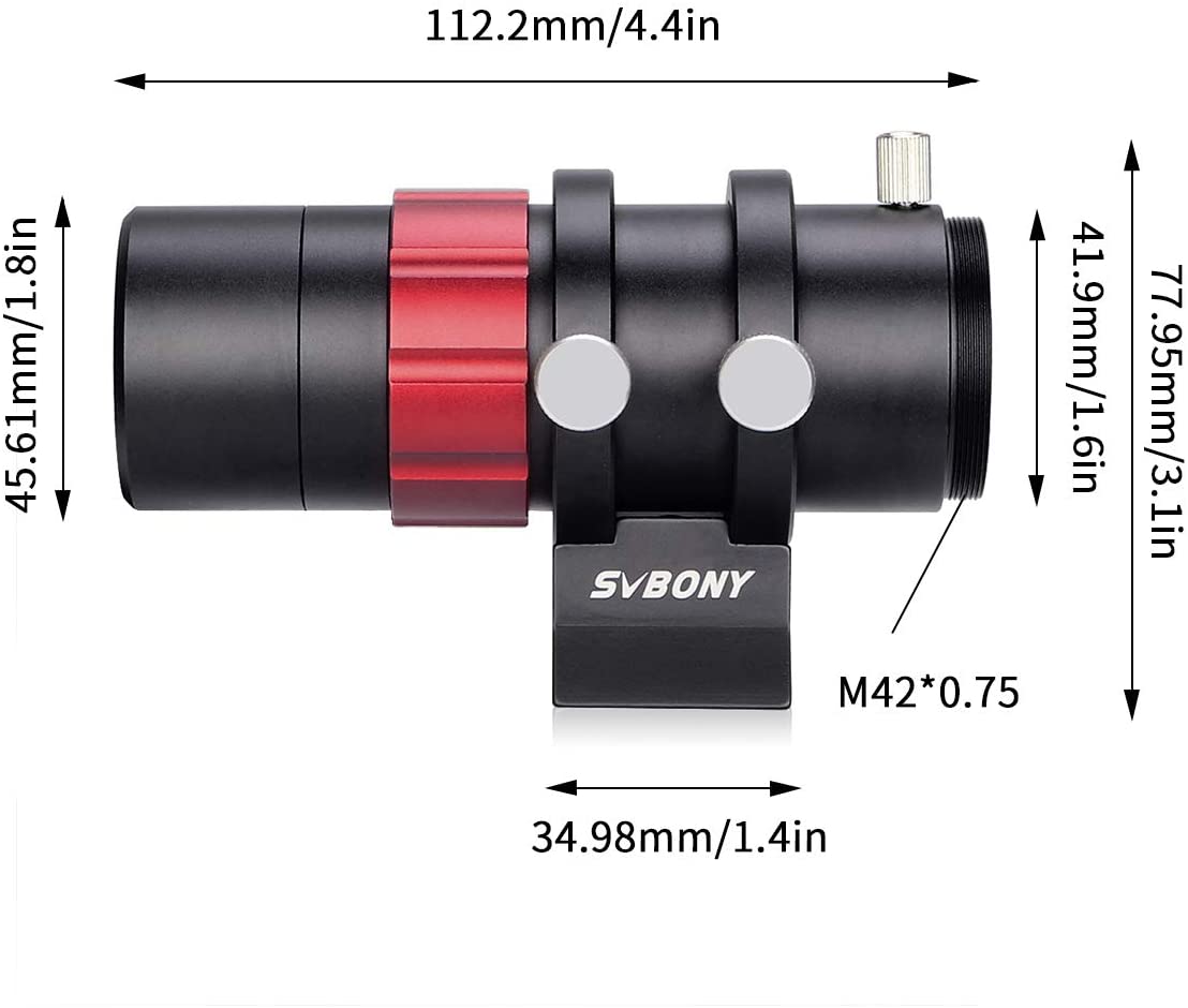 Svbony SV165 Finder Scope for Telescope 30mm Mini Guide Scope F4 120mm with built in Helical Focuser