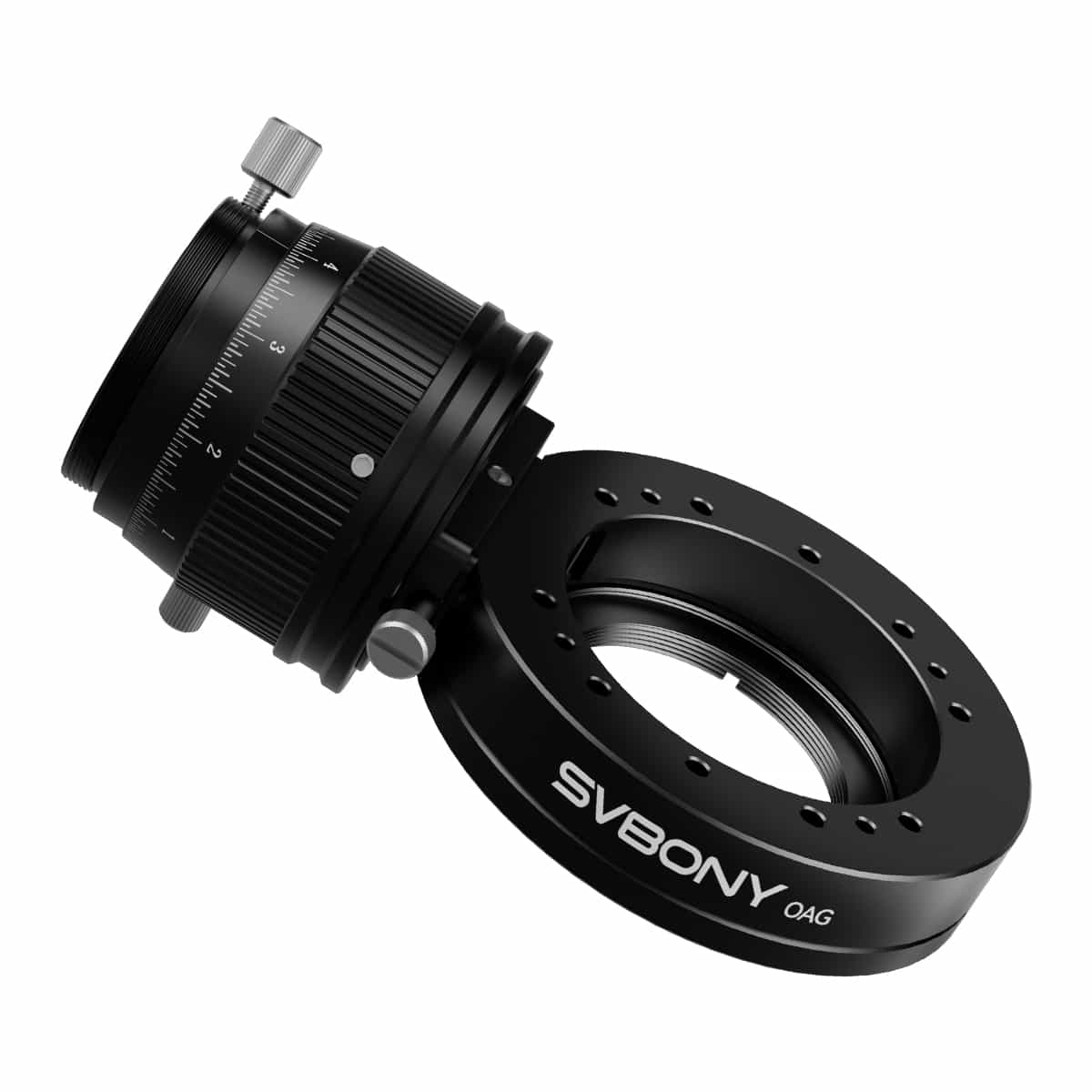 SVBONY SV238 Off-Axis Guider close-up showing large 8x14mm prism for accurate astrophotography guiding