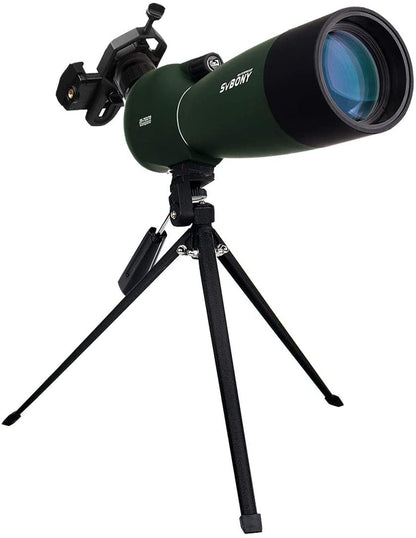 Svbony SV28 Spotting Scope with Tripod Phone Adapter 25-75X70, HD Zoom BAK4 Prism MC Optics Lens