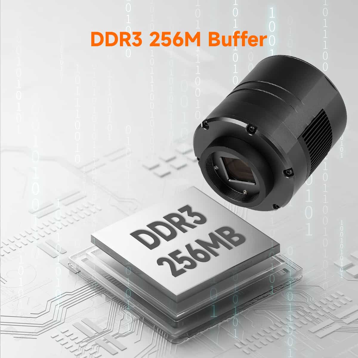 SVBONY SV405CC OSC cooled astronomy camera featuring DDR3 256MB buffer for stable high speed data transfer during deep sky imaging
