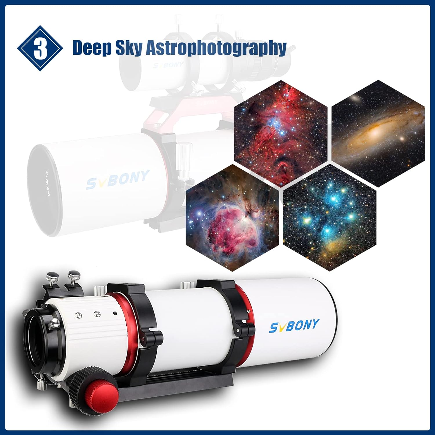 SVBONY SV550 80mm ED-X2 F/6 Triplet Telescope APO OTA.