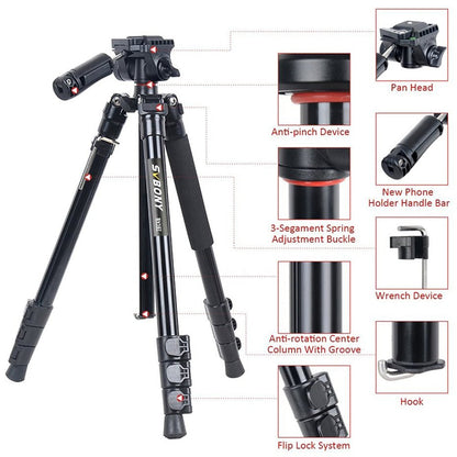 SVBONY Telescope Aluminum Travel Portable Stand Tripod.