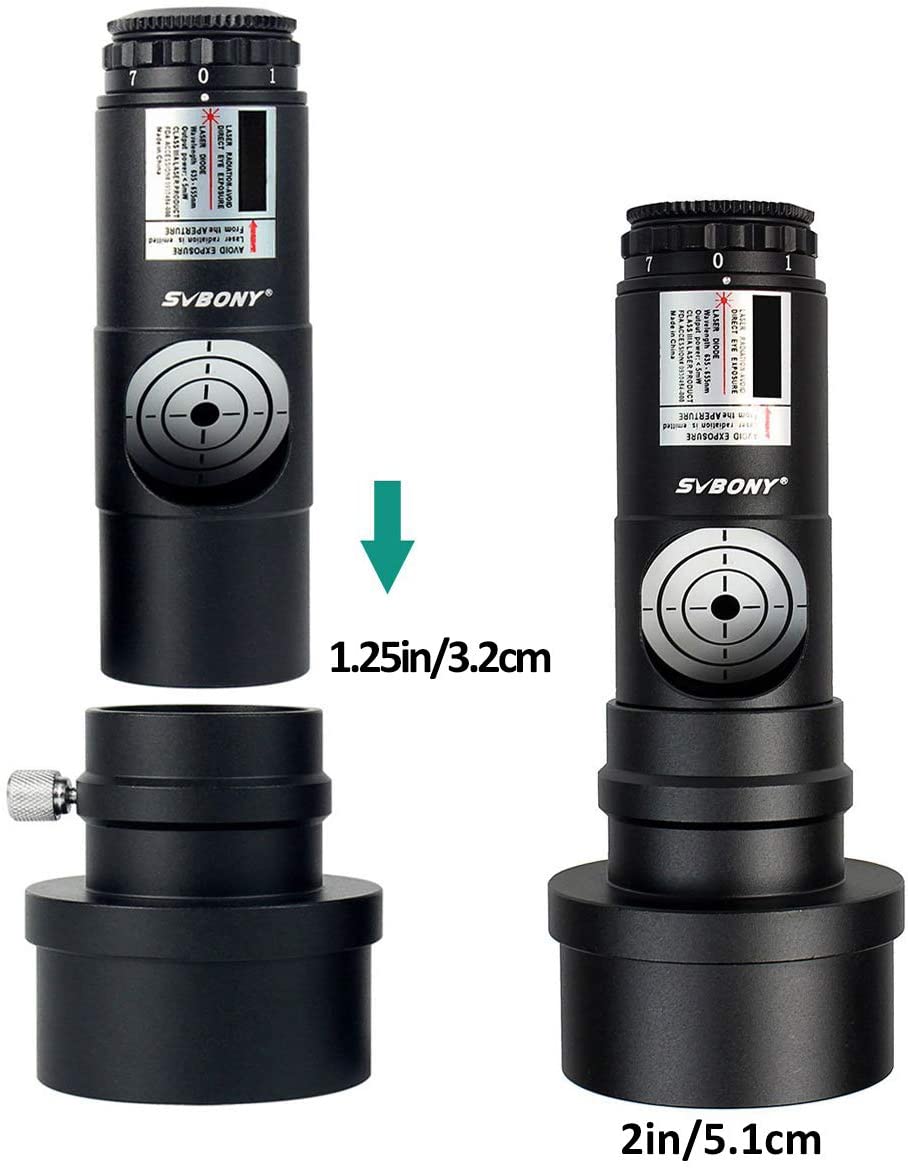 Svbony 1.25" Laser Collimator with 2" Adapter for Newtonian & SCT Telescopes