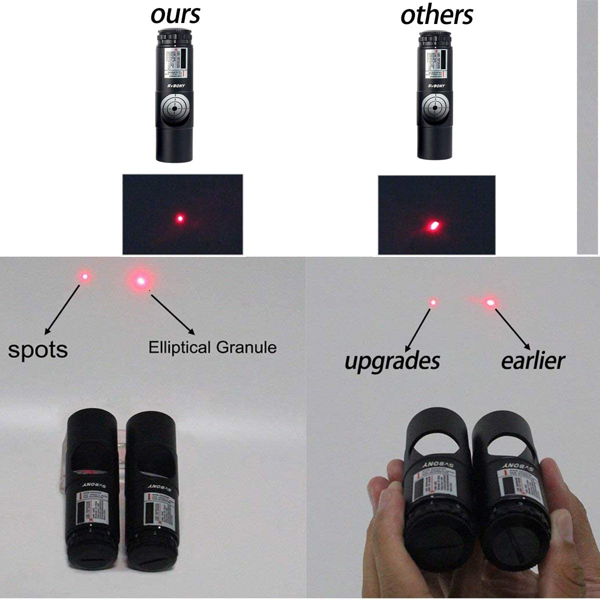 Svbony 1.25" Laser Collimator with 2" Adapter for Newtonian & SCT Telescopes