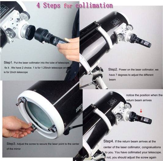 Svbony 1.25" Laser Collimator with 2" Adapter for Newtonian & SCT Telescopes