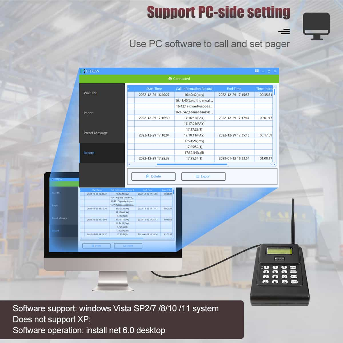 TD166 Alphanumeric Pager Long Range Paging System for Manufacturing & Warehouses.