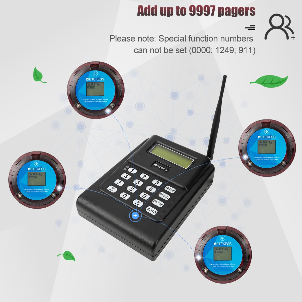 TD166 Alphanumeric Pager Long Range Paging System for Manufacturing & Warehouses.