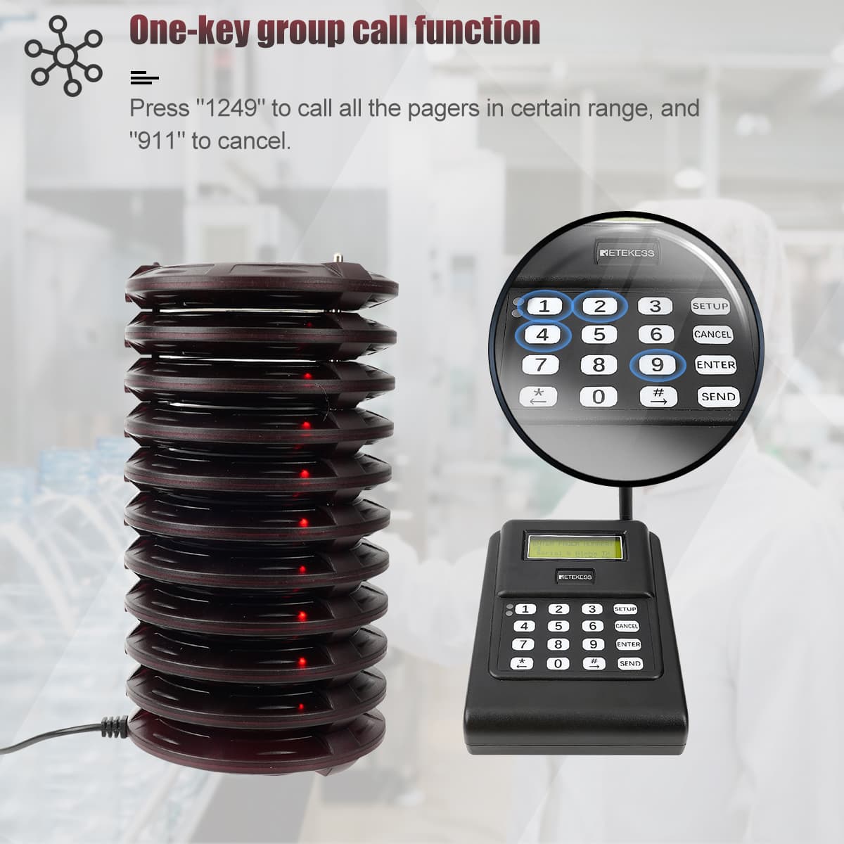 TD166 Alphanumeric Pager Long Range Paging System for Manufacturing & Warehouses.