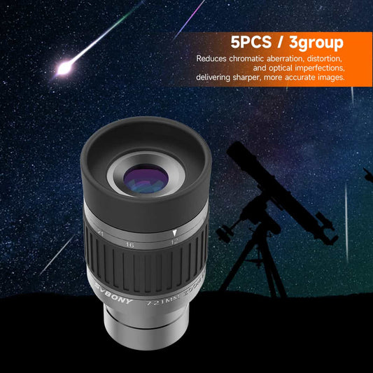 SV135 Zoom Eyepiece 1.25inch 7-21mm 52°-36° element groups
