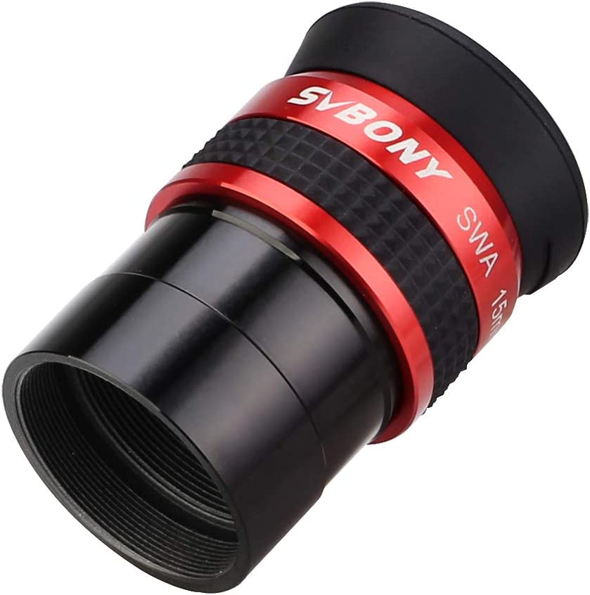SV154 Telescope Eyepiece 1.25inch 70 Degree SWA 15mm Red side view