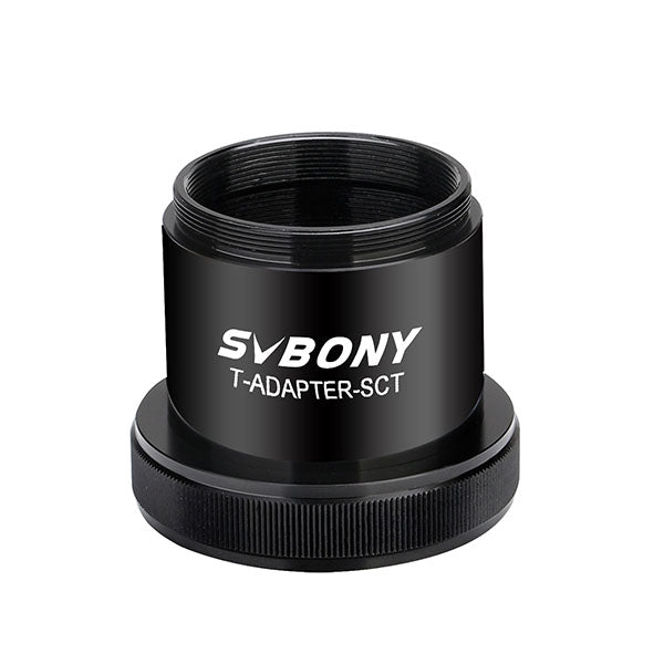 Black SVBONY T-adapter-SCT on a white background