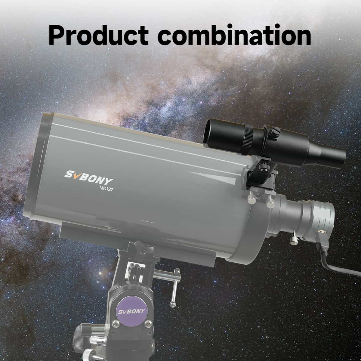 SvBony telescope with a starry night sky background