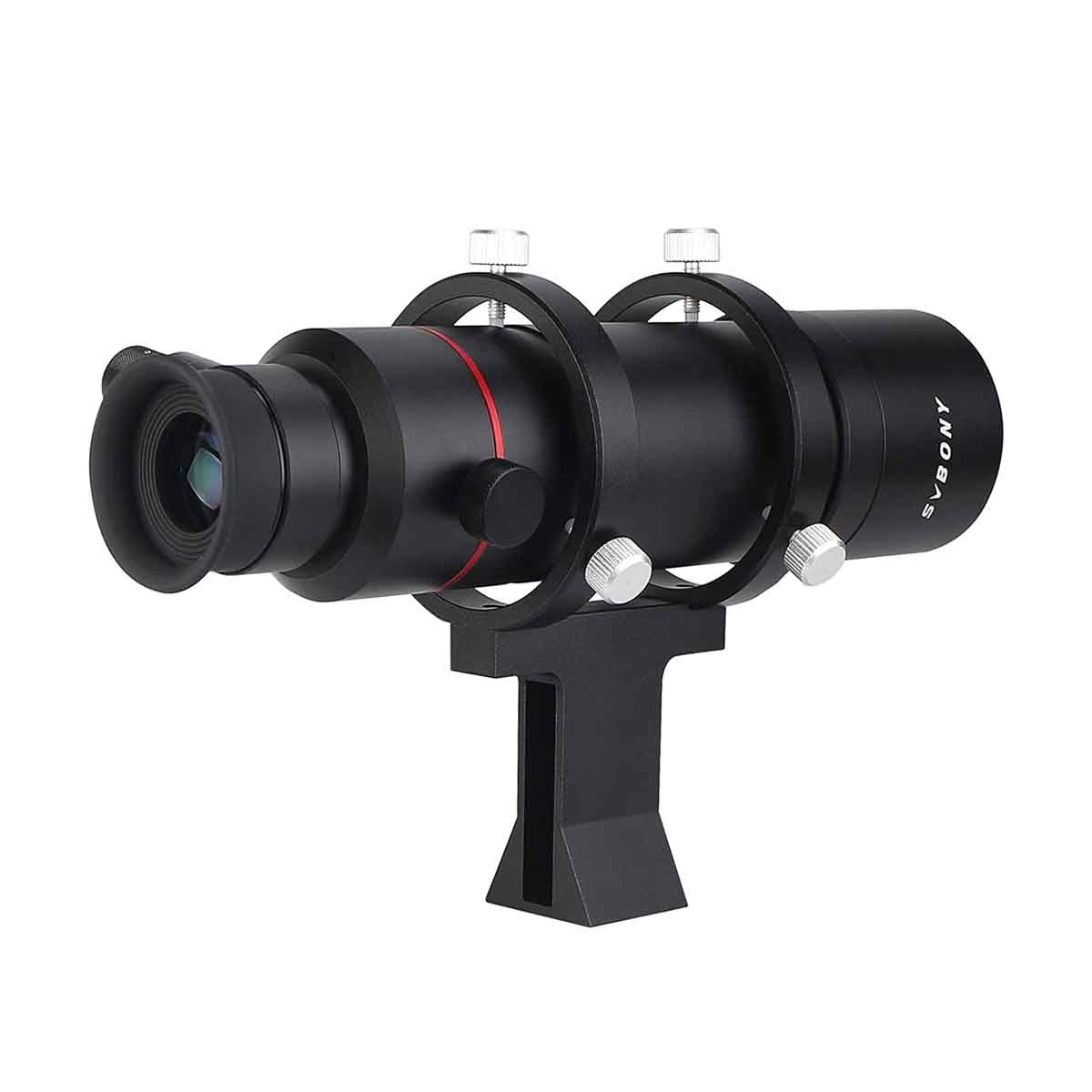 SV208 8x50 Finder Scope with adjustable eyepiece on a white background