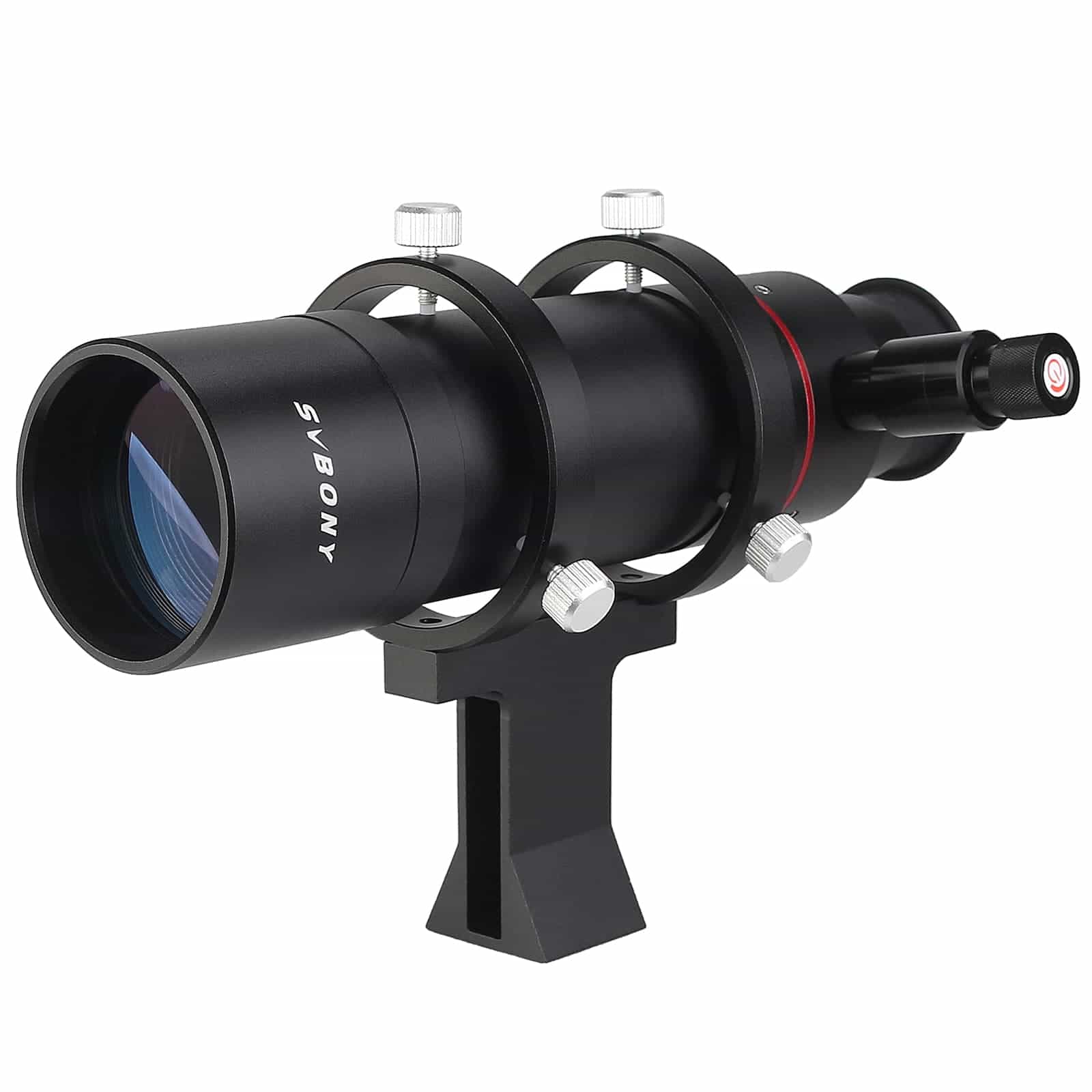 Black SV208 8x50 Finder Scope on a white background