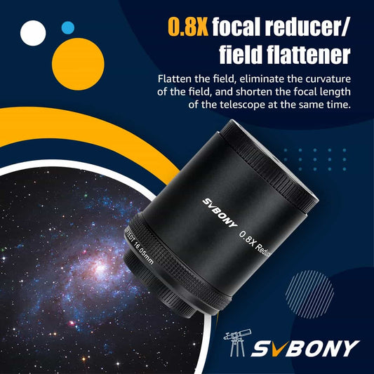 Svbony 0.8X focal reducer/field flattener with celestial background