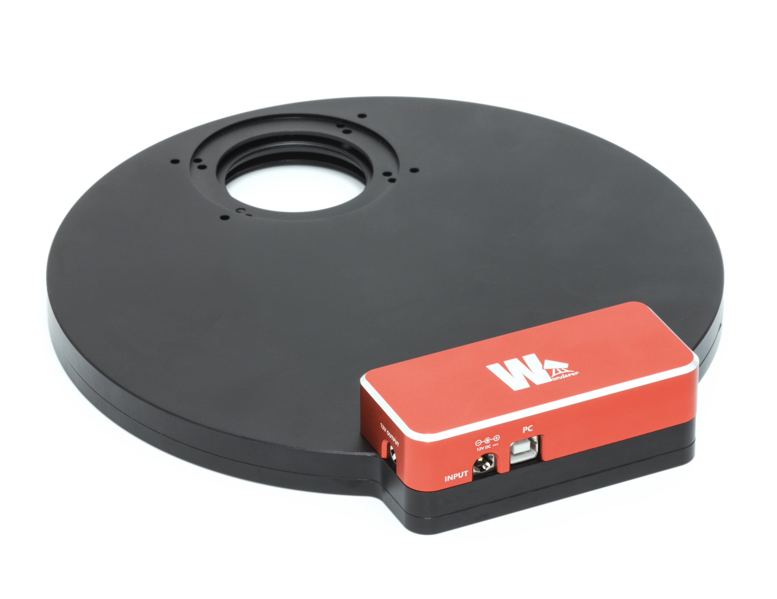 Wanderer Astro Snowflake filter wheel body with integrated controller module and USB and power ports
