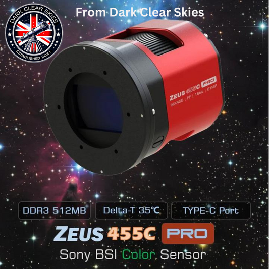 Player One Zeus 455C Pro cooled astronomy camera with Sony IMX455 full-frame color sensor.
