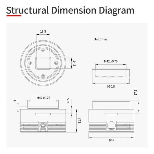 ZWO ASI 432MM USB3.0 Monochrome Camera – Large 9µm Pixels for Solar Imaging