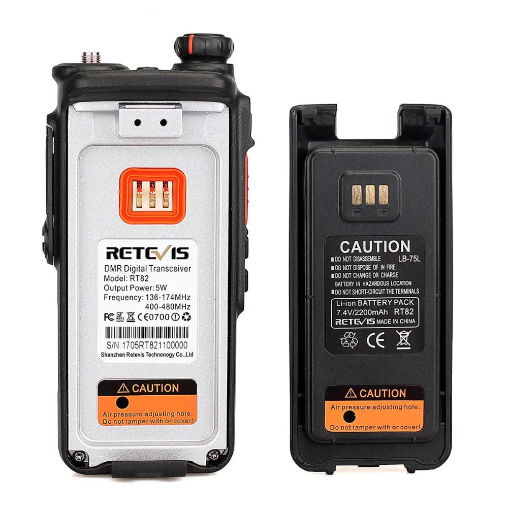 Retevis RT82 Dual Band 3000ch Ip67 Waterproof DMR Walkie Talkie GPS.